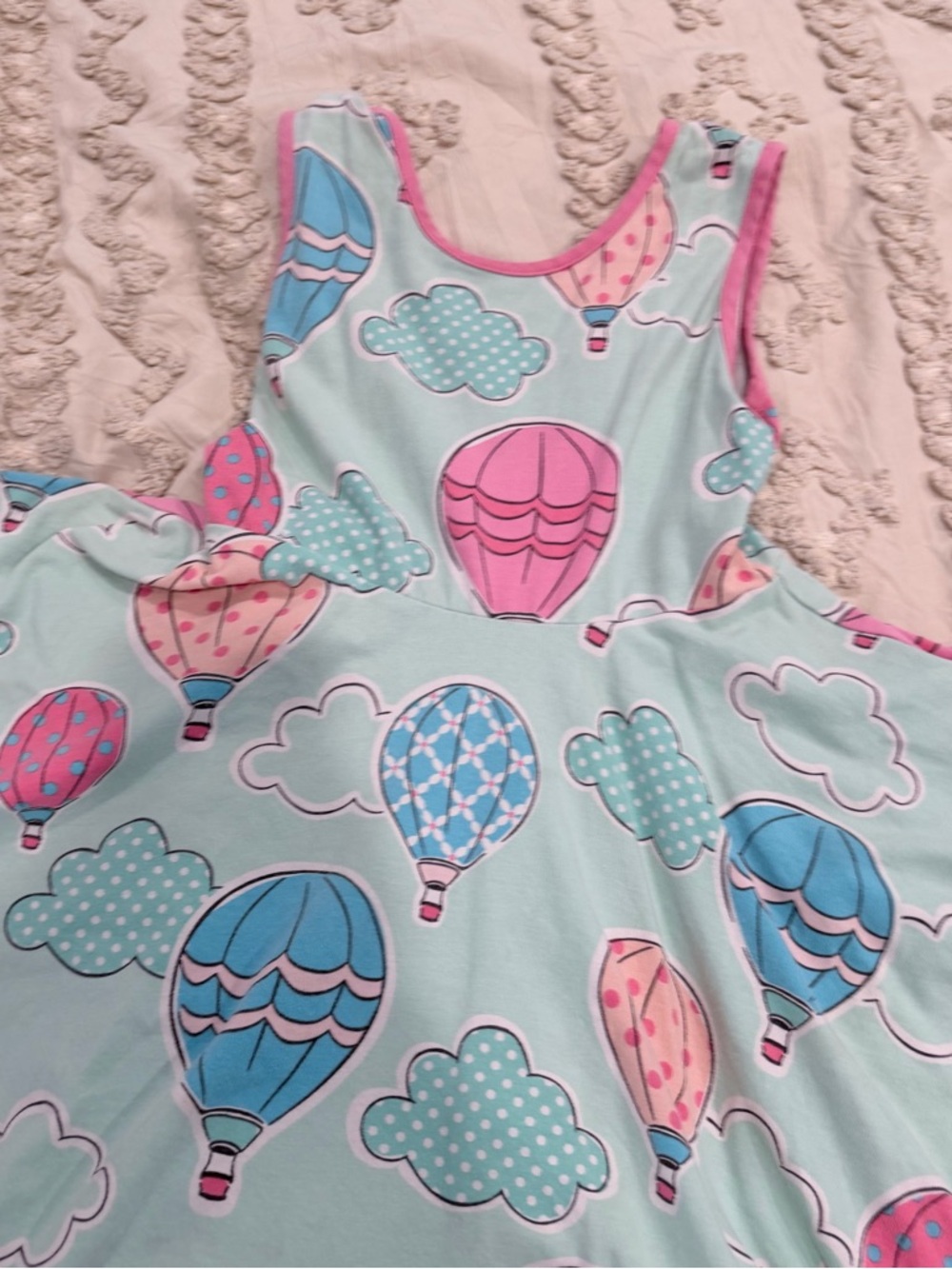 Girls' Mint Hot Air Balloon Print Twirl Dress - Pink & Blue - Picture 2 of 7